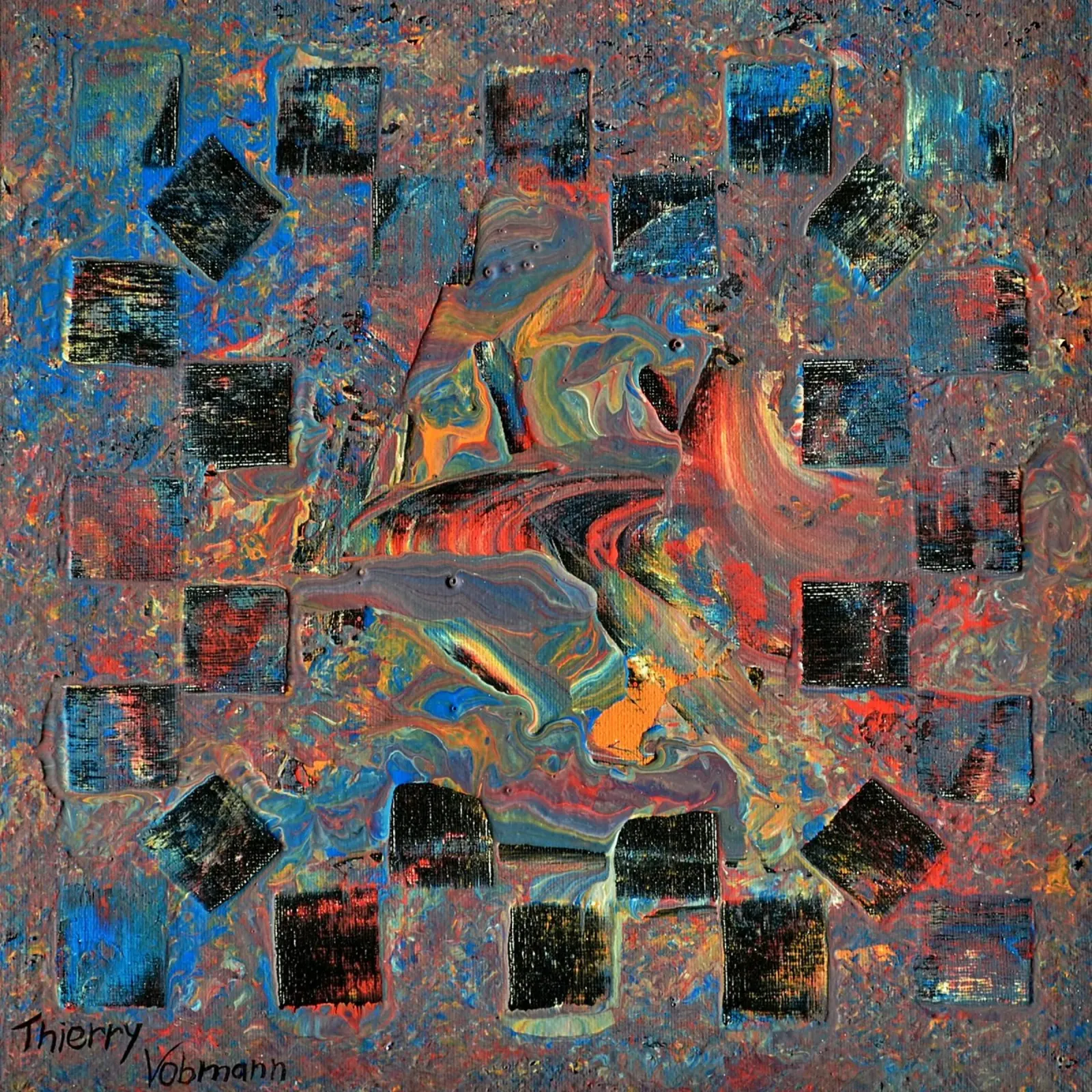 3D DREAM 6 poster con telaio in legno da Thierry Vobmann Abstract painting