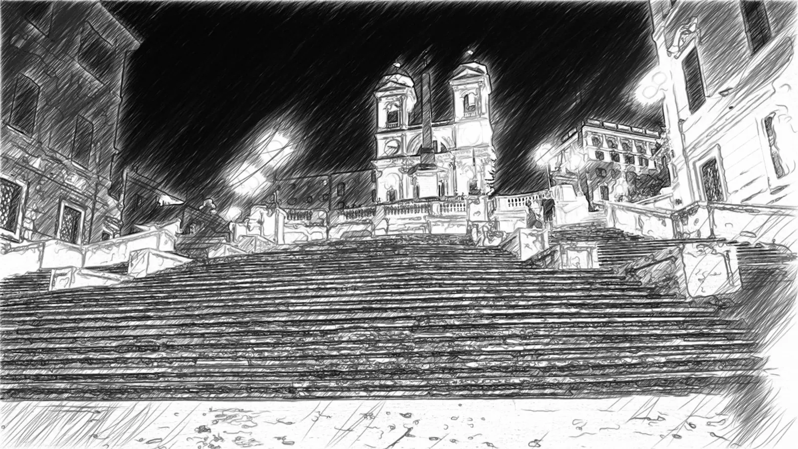Piazza di Spagna pellicola backlit da Massimo Frascogna