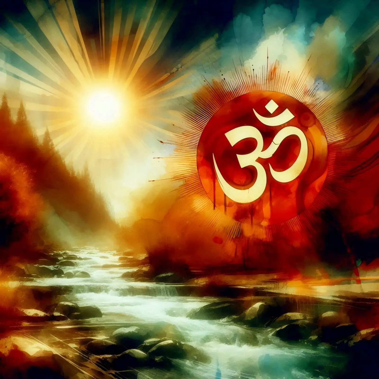 Om & Natura - Bach - Stile acquerello poster con telaio in alluminio da spiritual