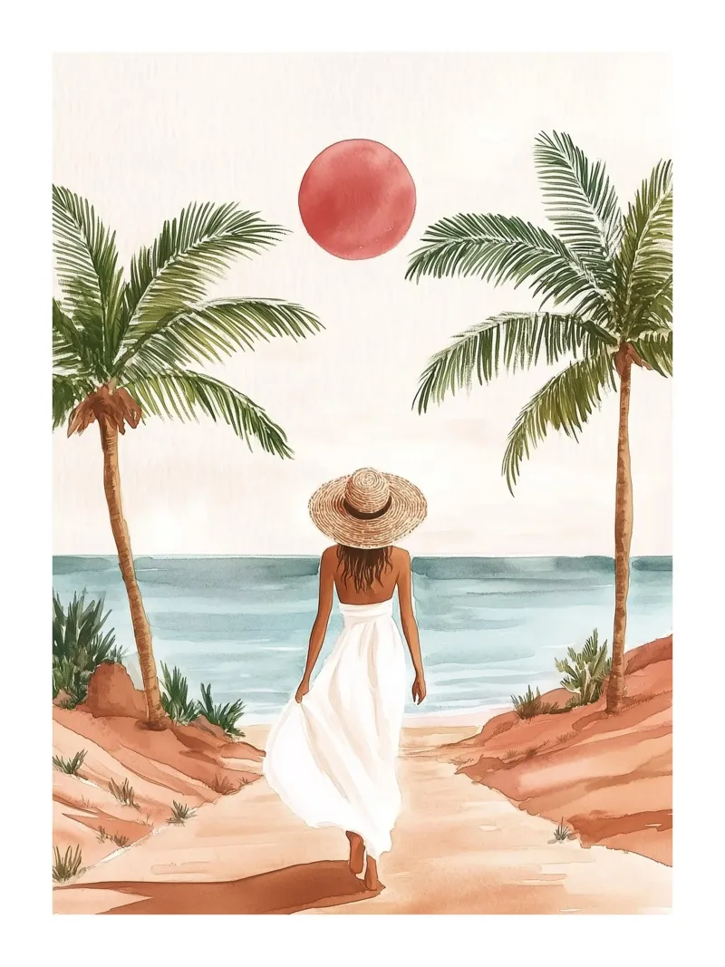 Donna sulla spiaggia carta hahnemühle da Shores & Skies