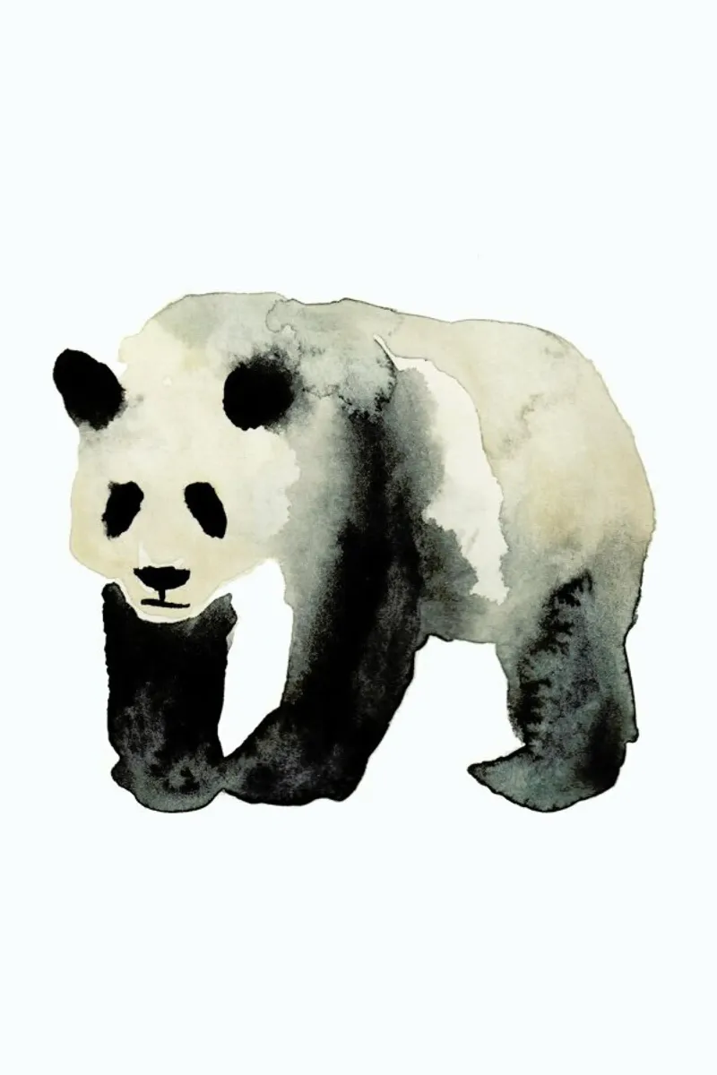 Panda poster con telaio in legno da Farina Kuklinski