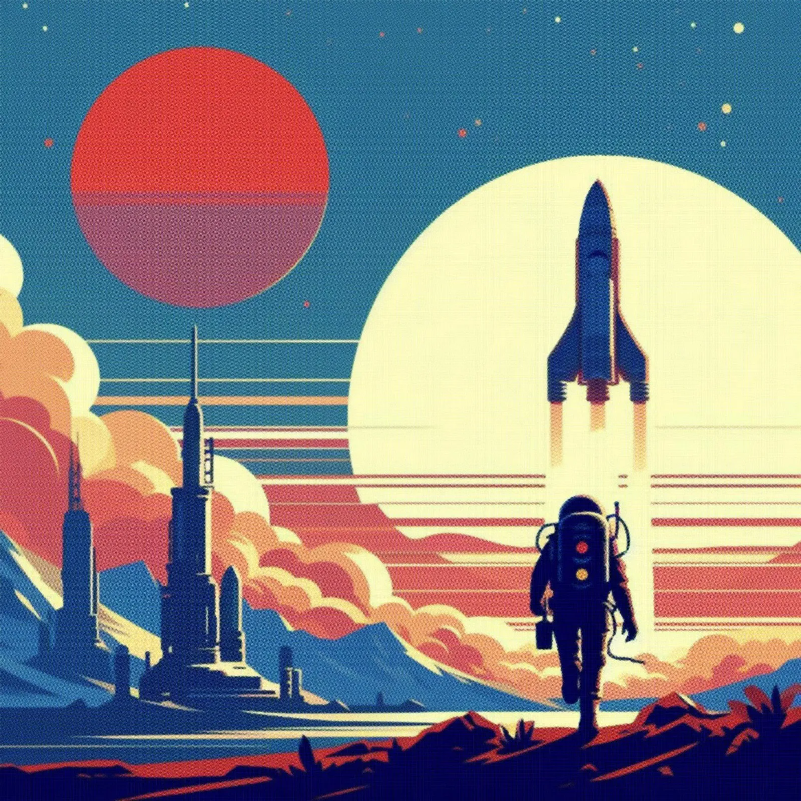 Mars Rocket - Stampa poster d'epoca pellicola backlit da posterprints-by-nomad