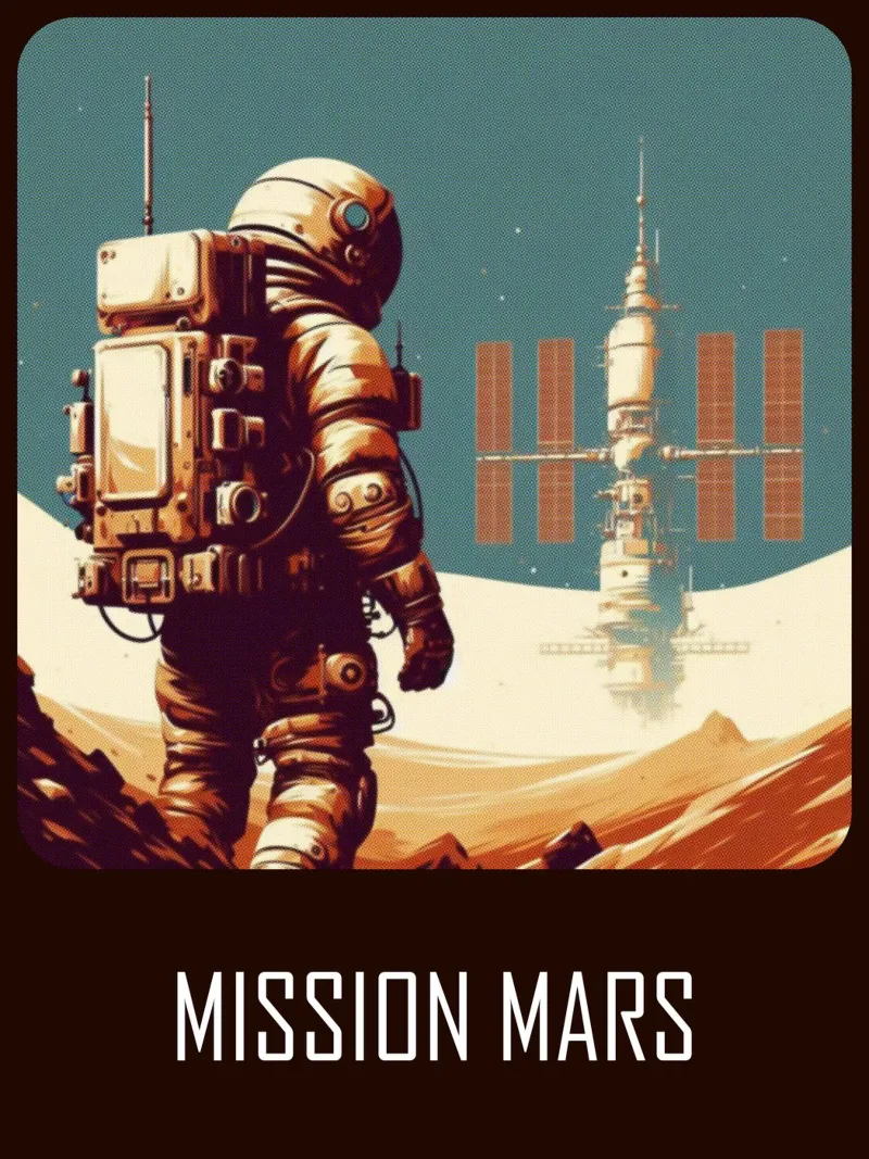 Mission Mars - Vintage poster print hahnemühle by posterprints-by-nomad