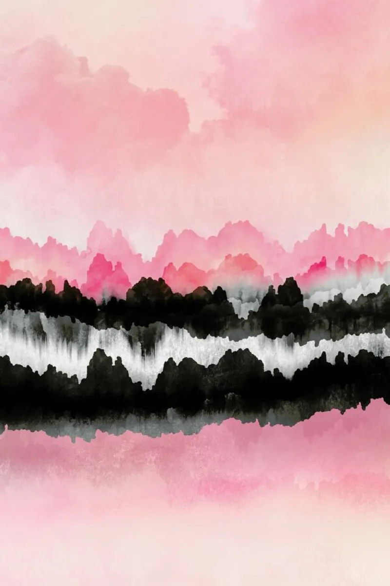 Pink Mountains poster da Elisabeth Fredriksson