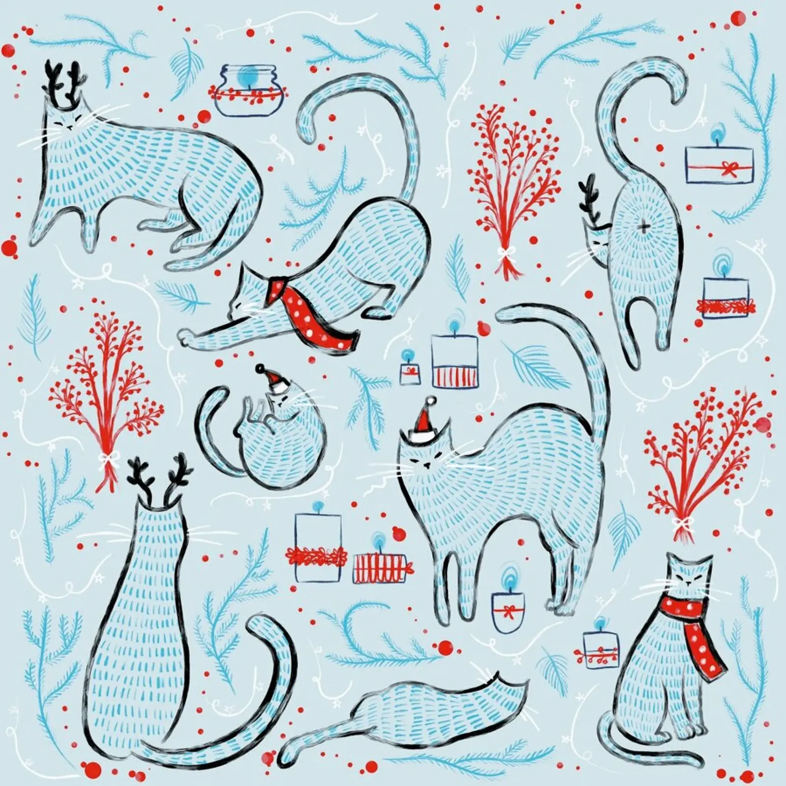Christmas Cats hahnemühle de Moira Scicluna Zahra