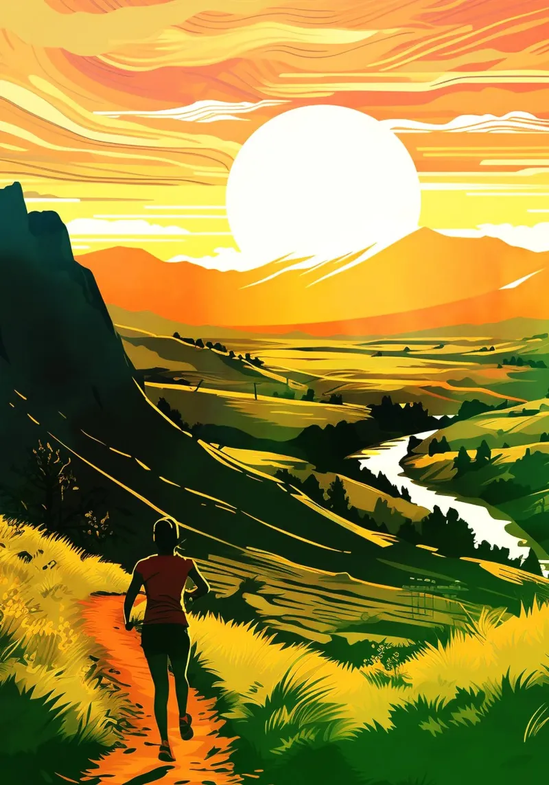 Eseguire l'acquerello all'aperto poster da kaiyaraiya
