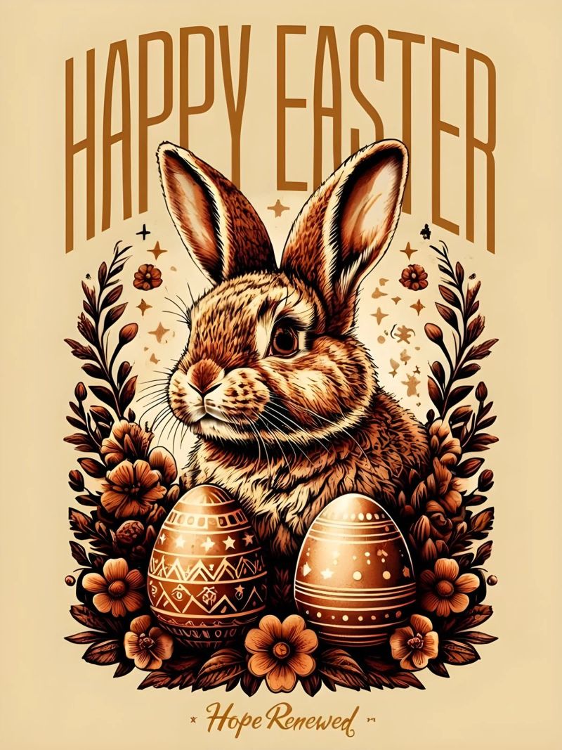 Happy Easter Hope Renewed poster by RETRO VINTAGE EDITION