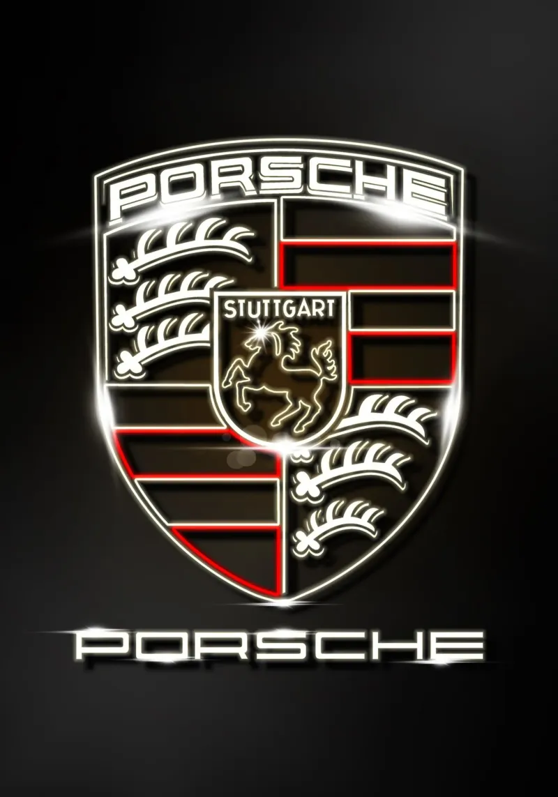 Porsche Neon plexiglass da FreeArtStudio