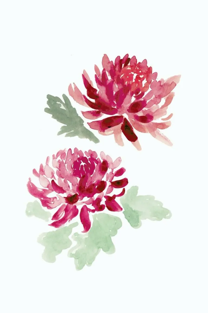 Chrysanthemum poster con telaio in legno da Farina Kuklinski