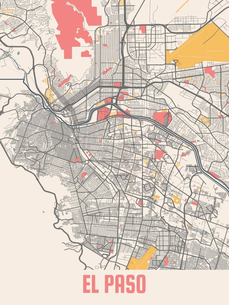 EL PASO Map Print poster de Travelstudio