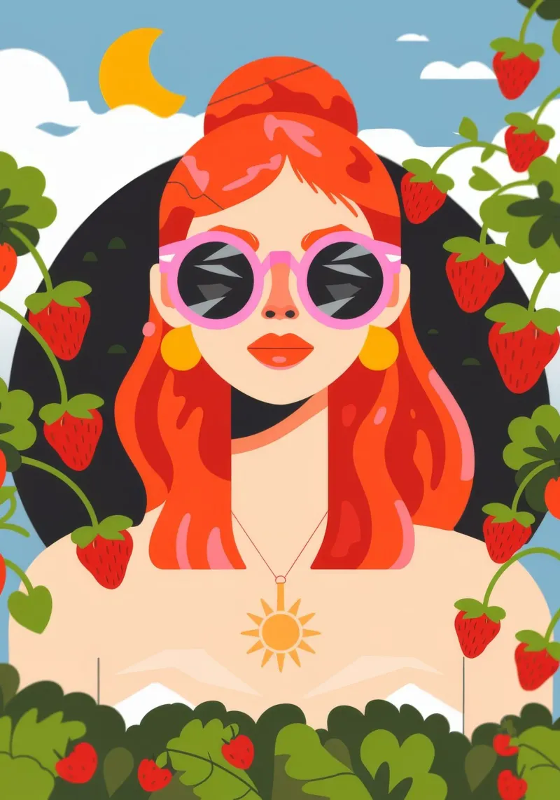 La bellezza dei capelli rossi della natura poster con telaio in alluminio da Emery Kate