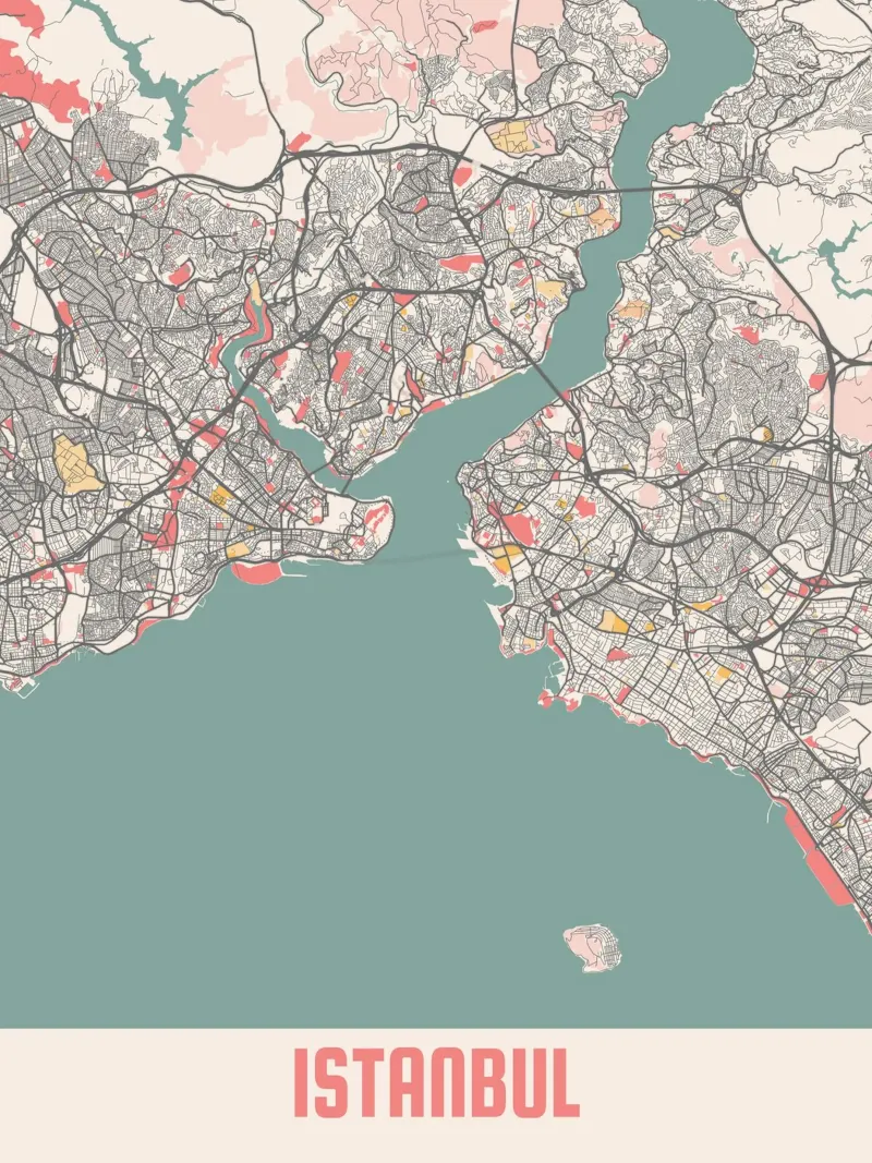 ISTANBUL poster con telaio in legno da Travelstudio