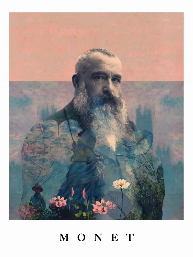 for Claude Monet with border canvas by Frank Moth