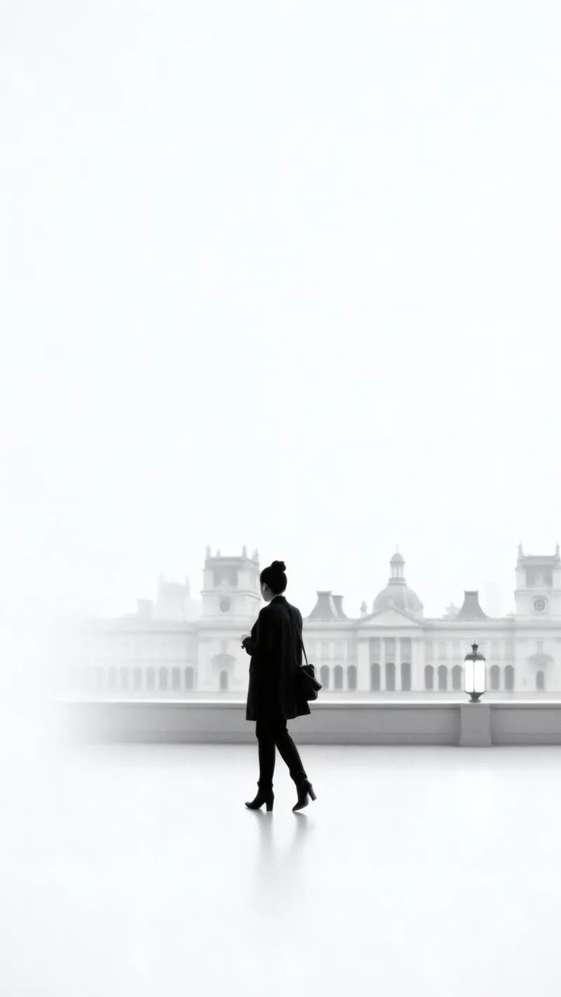 Elegante silhouette di una persona che cammina in città pellicola backlit da DesignDoodle