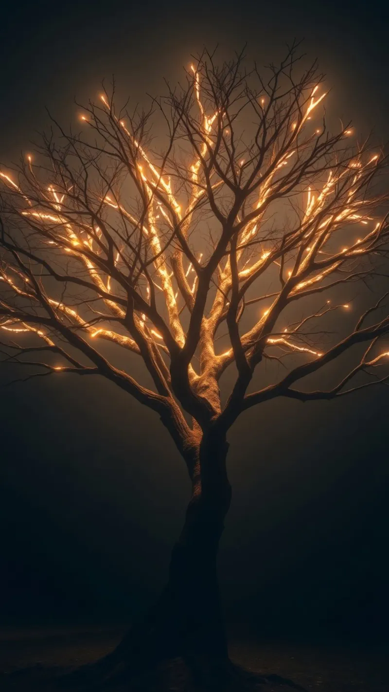 Brightly lit tree branches create a captivating abstract canvas by DesignDoodle