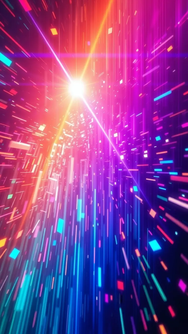 Colorful abstract design featuring vibrant rays of light canvas by DesignDoodle