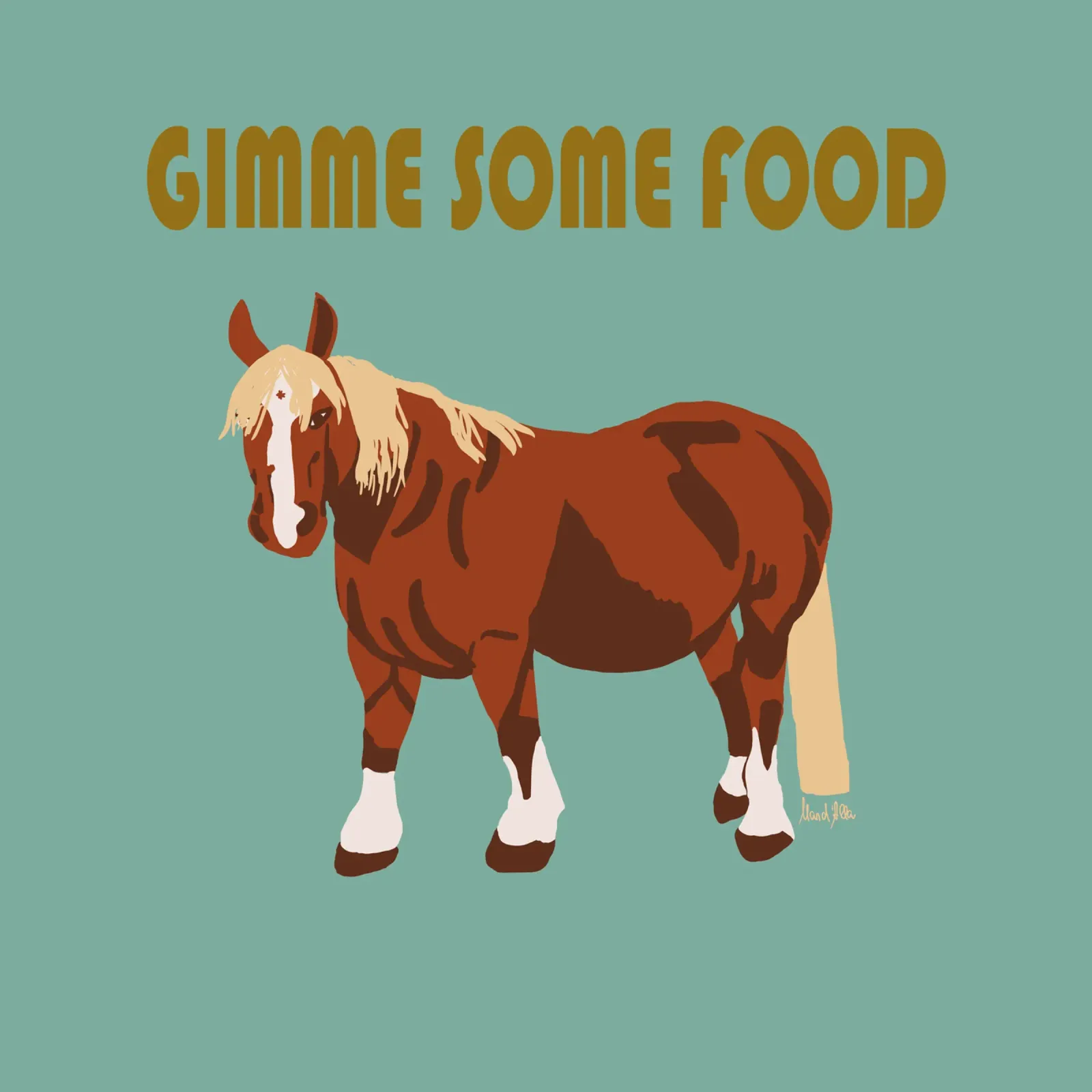 Gimme some food poster con telaio in plastica da Mandalla Illustration