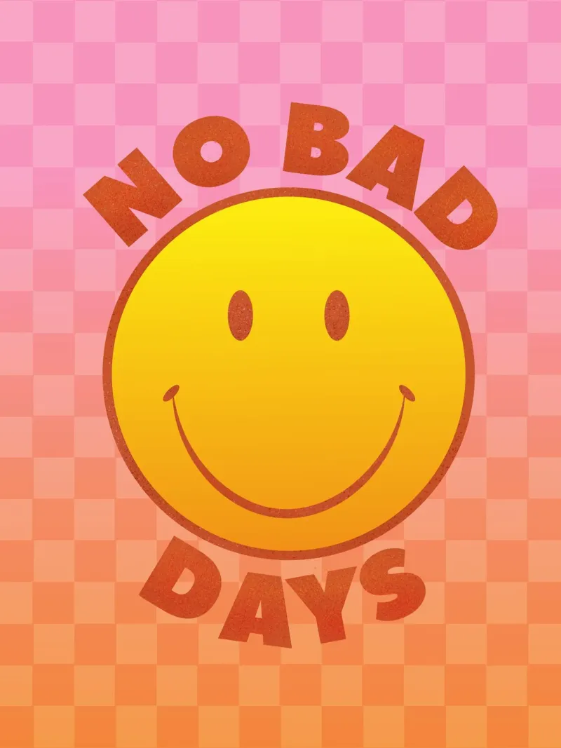 Retro "No Bad Days" Smiley Face Art Print plexiglass da showmemars