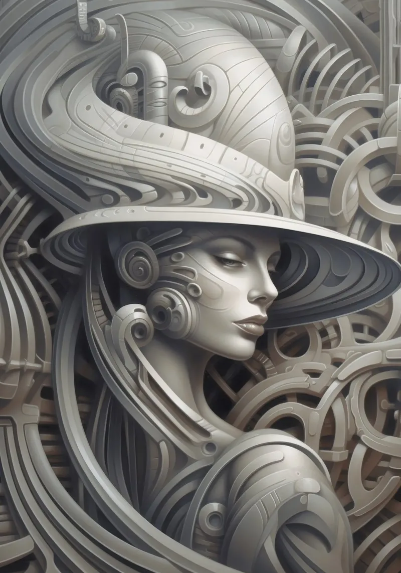 Art Deco Vrouw canvas met Baklijst van Artful Muse