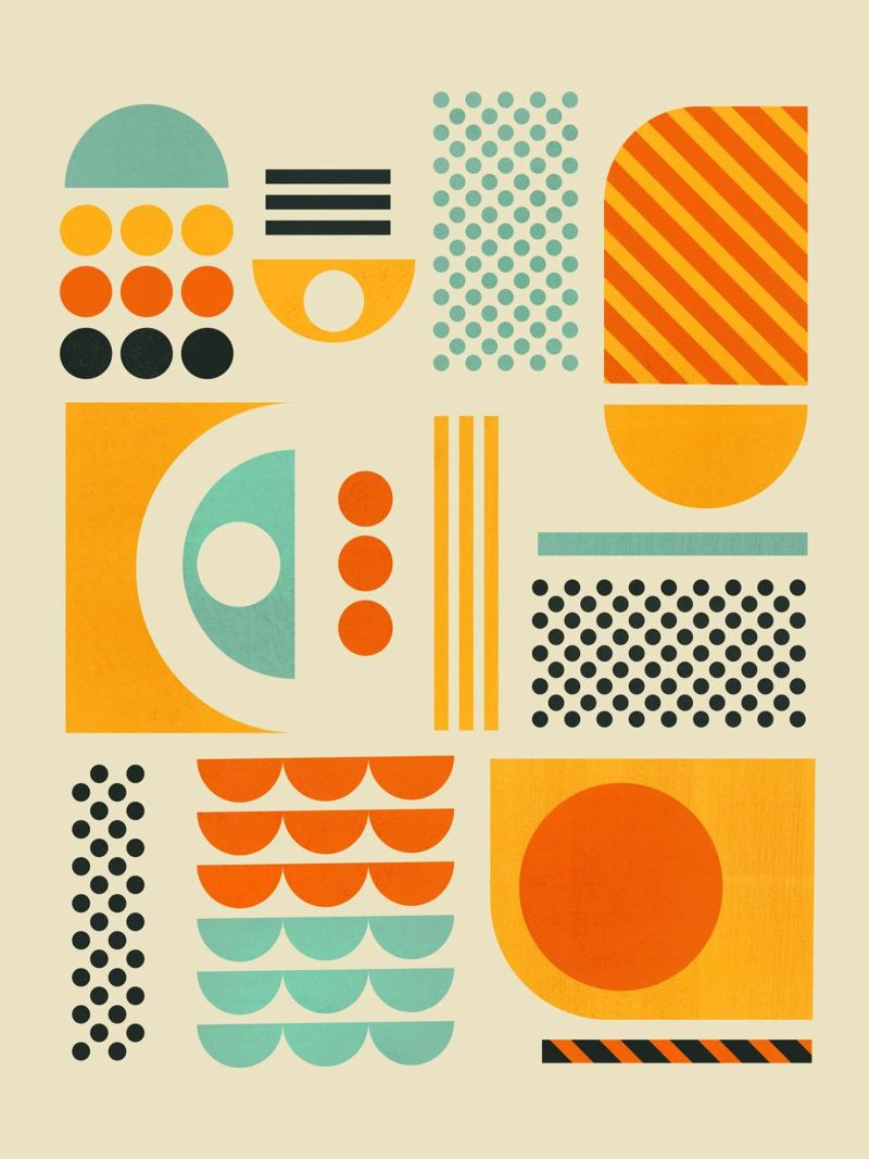 Bauhaus Geometric Pattern Art Print poster de showmemars