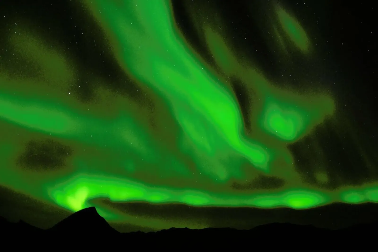 The Northern Lights 07 poster con telaio in alluminio da Nur Mut