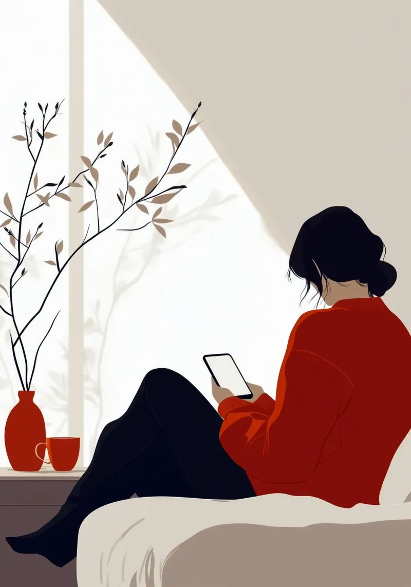 Tablet Vrouw leven minimale kunst canvas met Baklijst van Justyna Jaszke JBJart