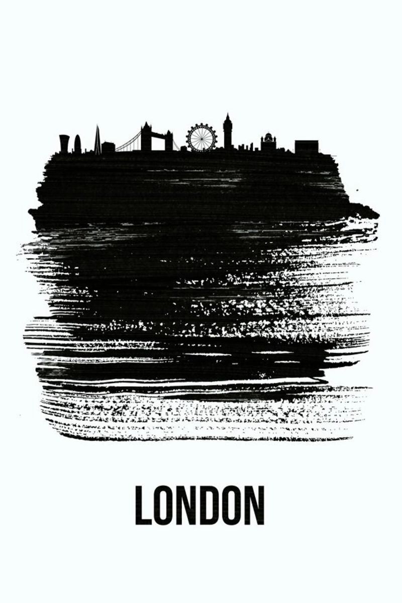 London Skyline Brush Stroke Poster von Naxart