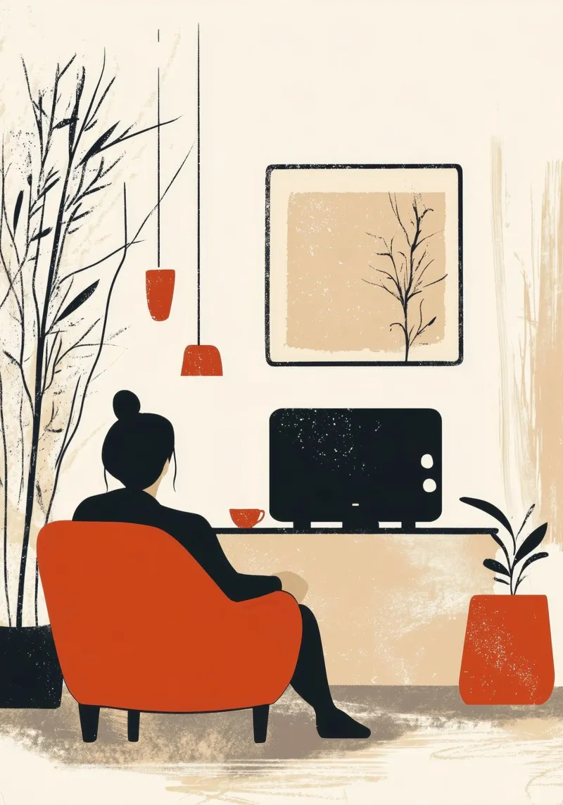 Radio Donna vita arte minima poster con telaio in legno da Justyna Jaszke JBJart
