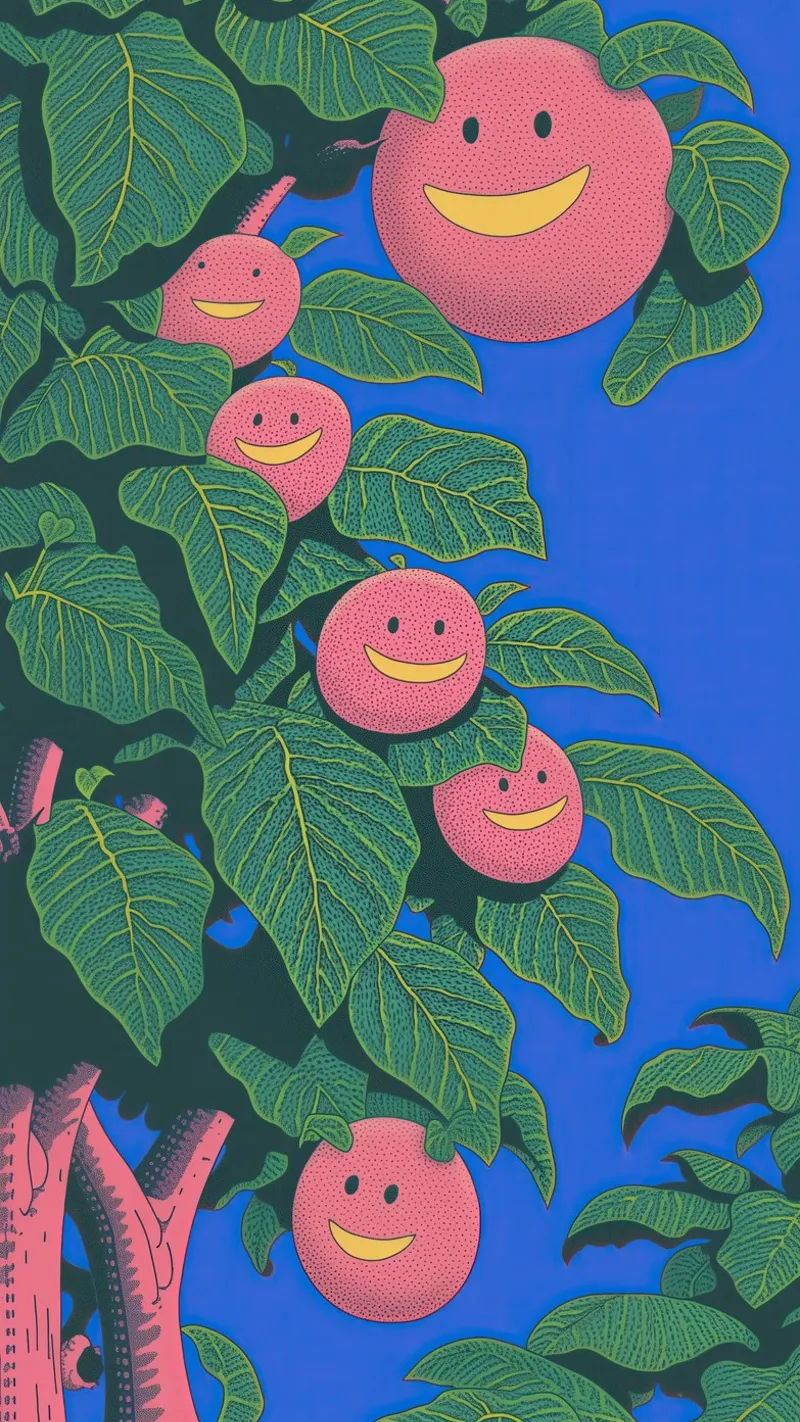 Smiling Face Fruit Pop Art: Funny Phone Cases & Kids’ Room canvas with Floater frame by Kaji