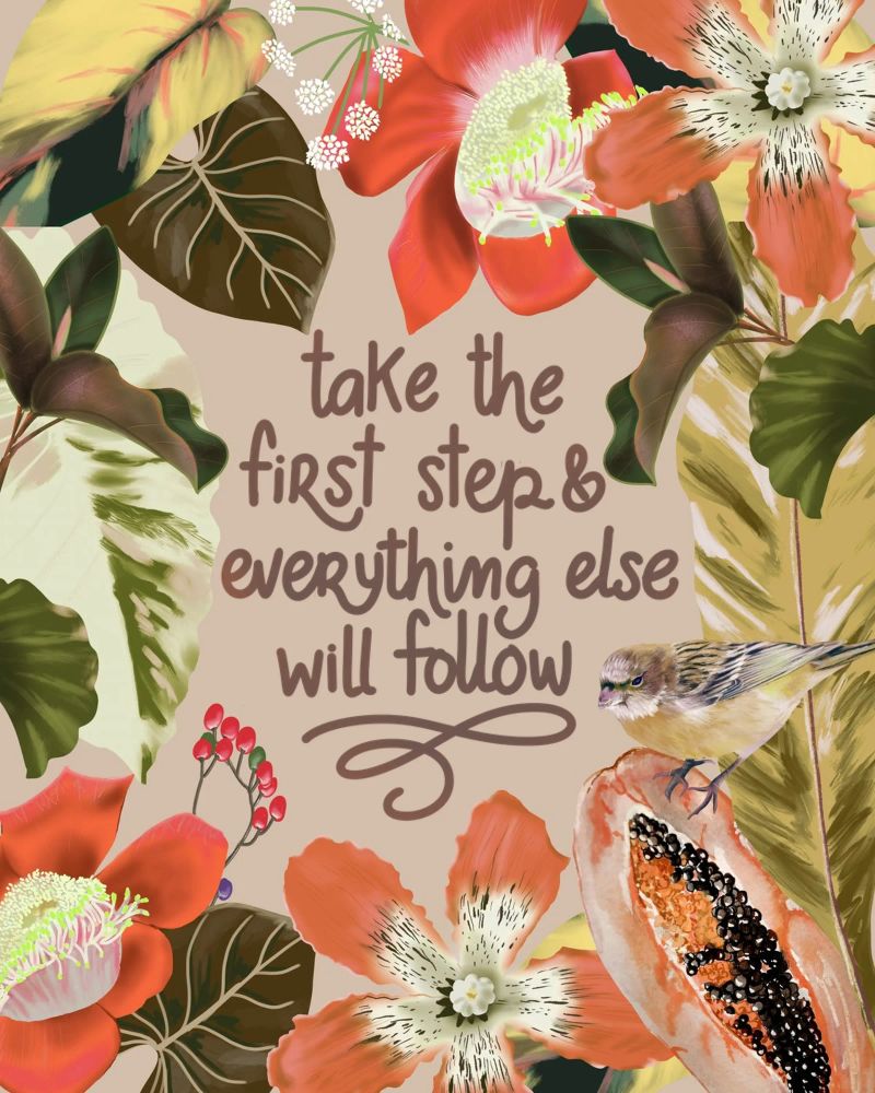 Take the first step canvas by anisillustration
