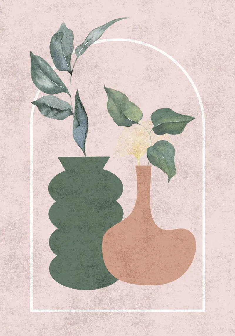 Botanici minimalisti pellicola backlit da DesignArt