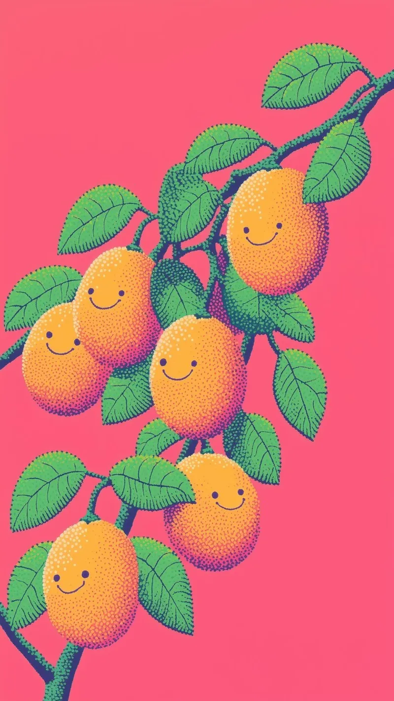 What if Lemons Smile? Funny Smiling Face Fruit Pop Art canvas with Floater frame by Kaji