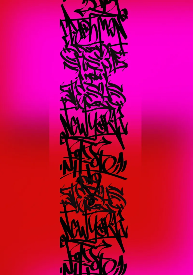 Pink Graffiti pellicola backlit da Flo Klein