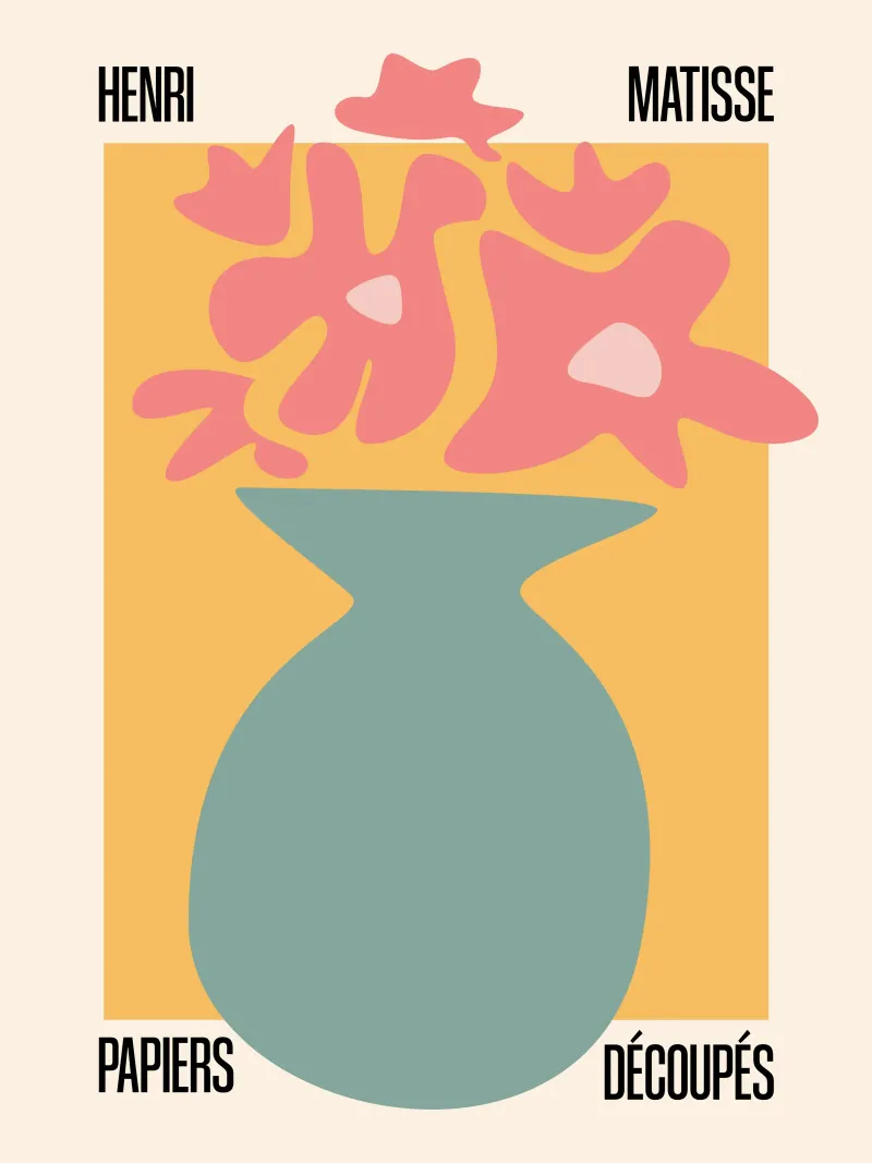 Matisse uitsparing - Bloemenharmonie canvas met Baklijst van SMPLE