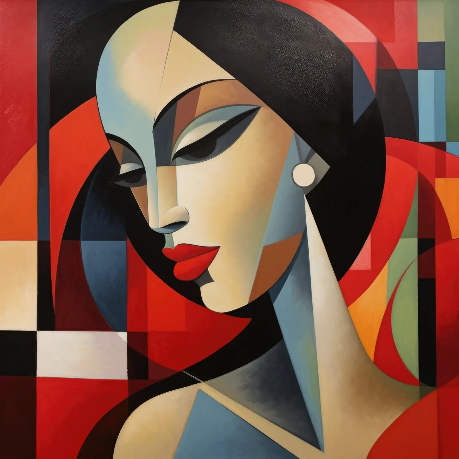Cubismo Donna cubana carta hahnemühle da Artful Muse