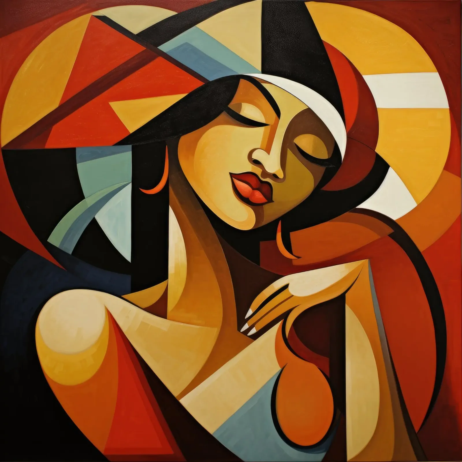 Cubismo Donna cubana pellicola backlit da Artful Muse