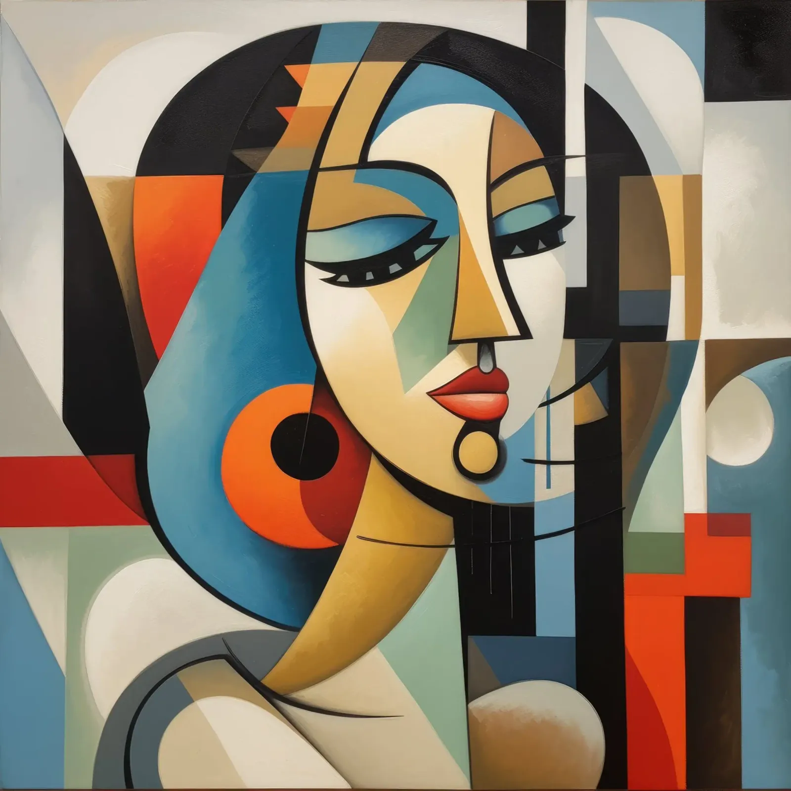 Cubismo Donna cubana pellicola backlit da Artful Muse