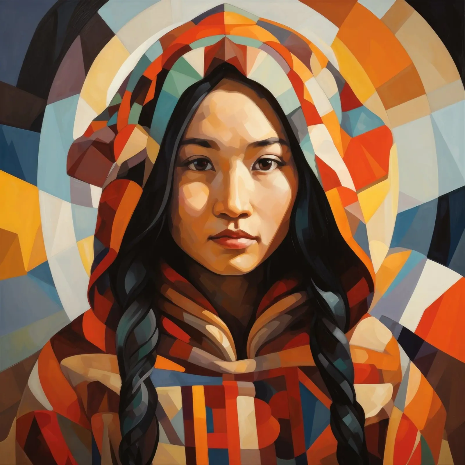 Cubismo Donna inuit pellicola backlit da Artful Muse