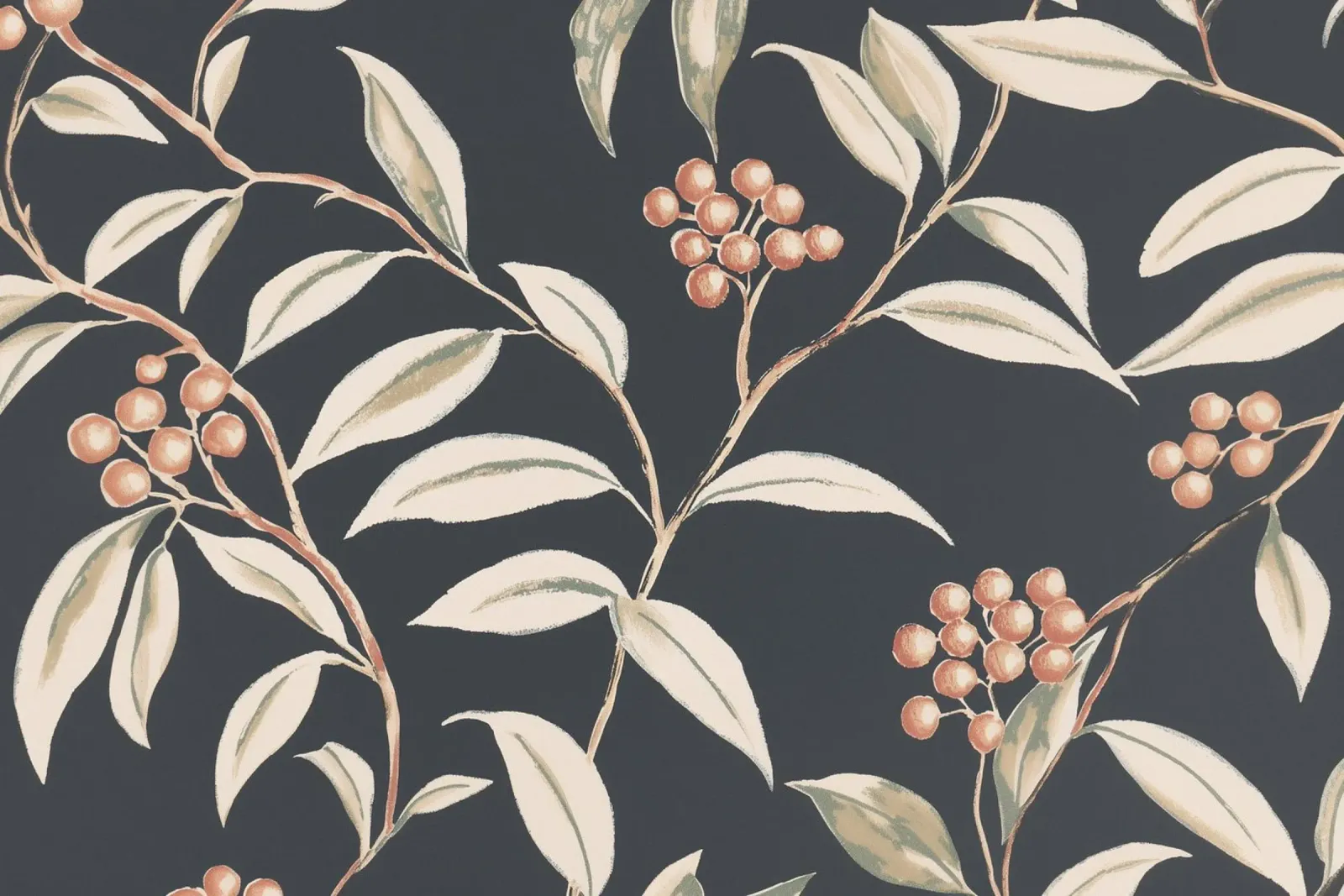 Bacche rosse botaniche Chic poster da Carinaprint
