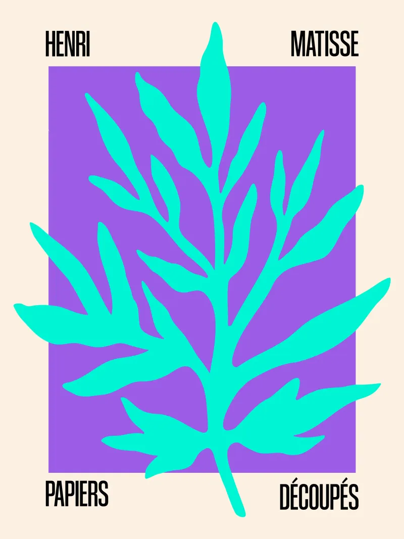 Matisse Cutout – Leaf tela con Cornice a cassetta da SMPLE