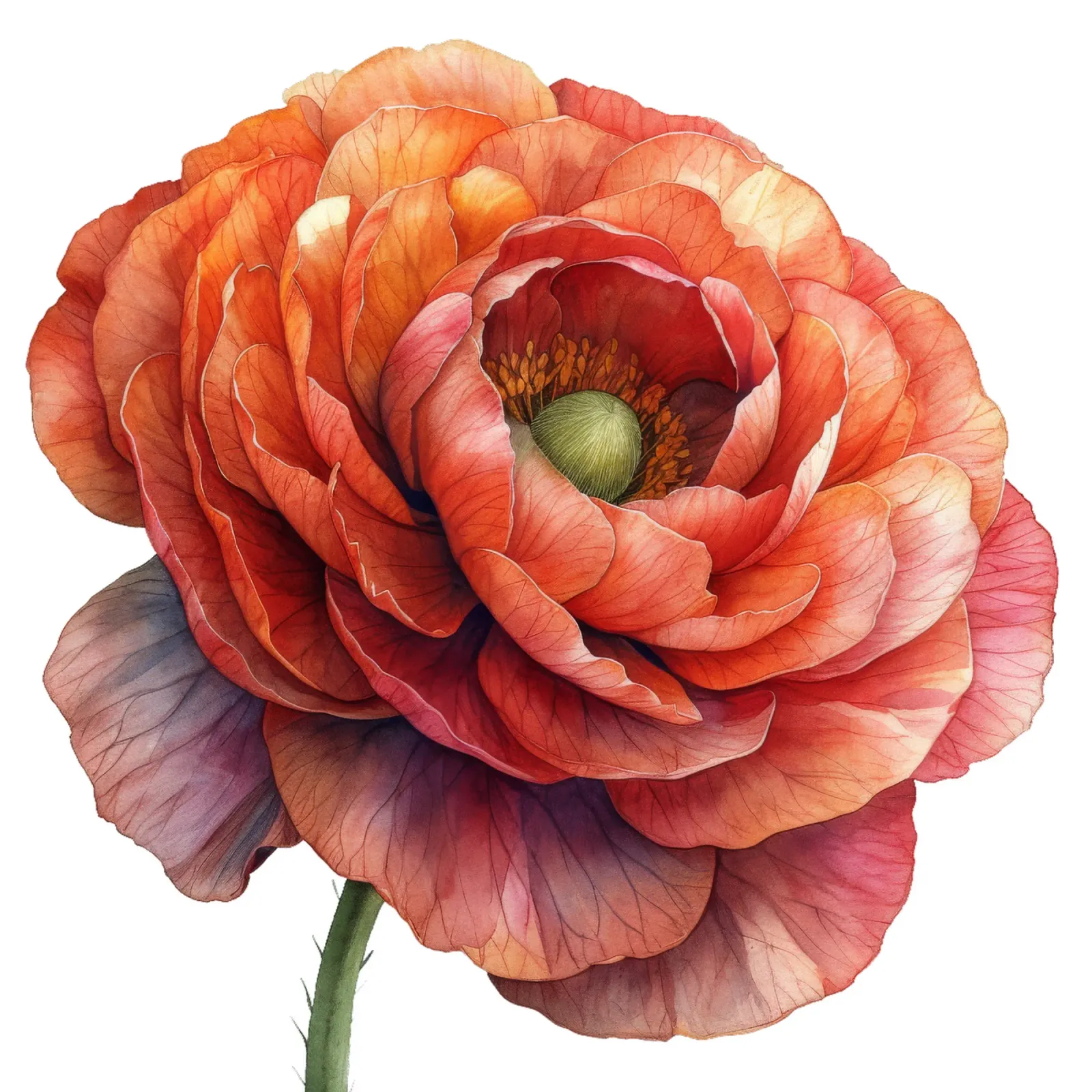 Fiore di ranuncolo poster con telaio in legno da Bold Blooms