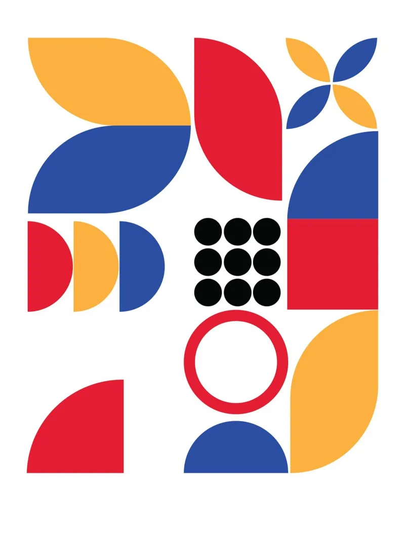 Geometric Pattern Bauhaus Style hahnemühle by Kim Hubball Studio