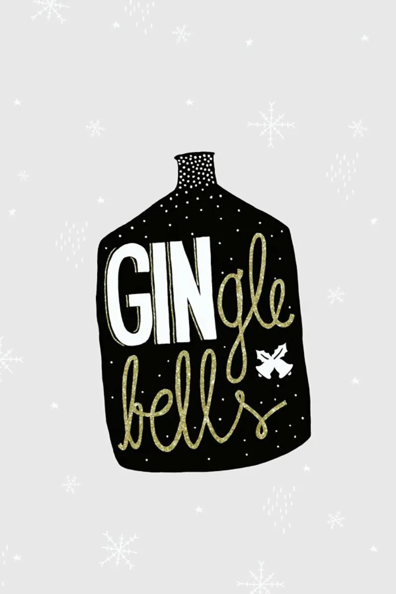 GINgle Bells poster con telaio in legno da typealive