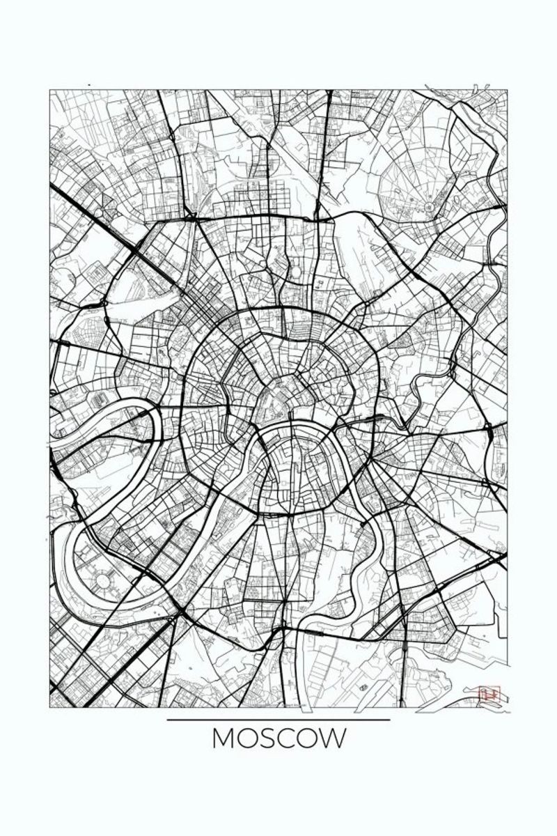 Moscow Minimal Poster von Hubert Roguski