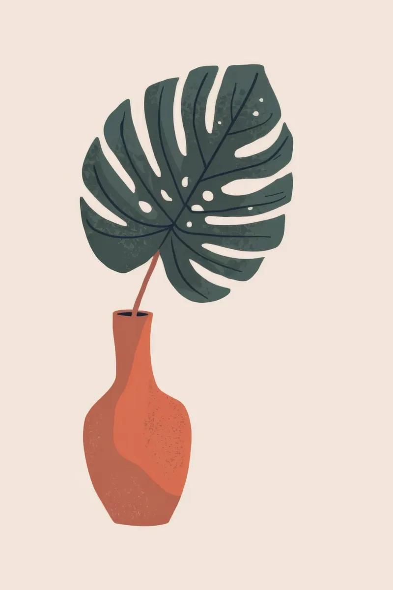 Monstera Vaas canvas van Seren Liodra