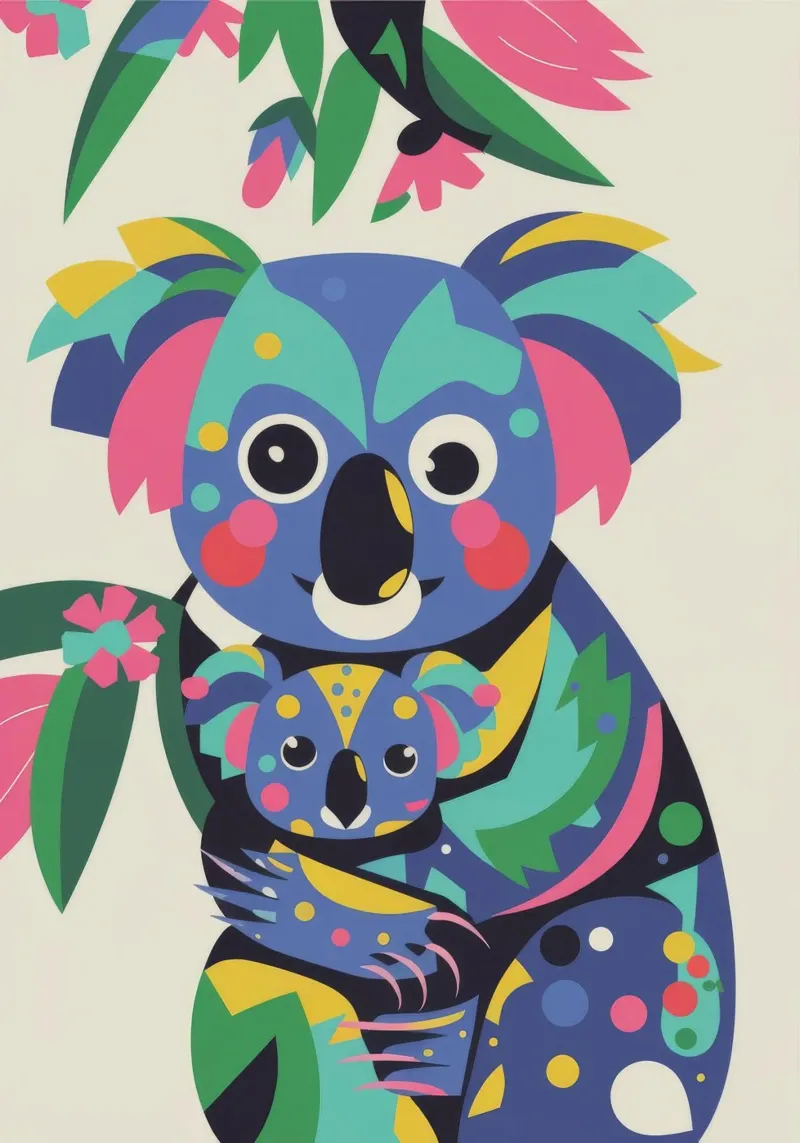 Koala and Baby hahnemühle by Seren Liodra
