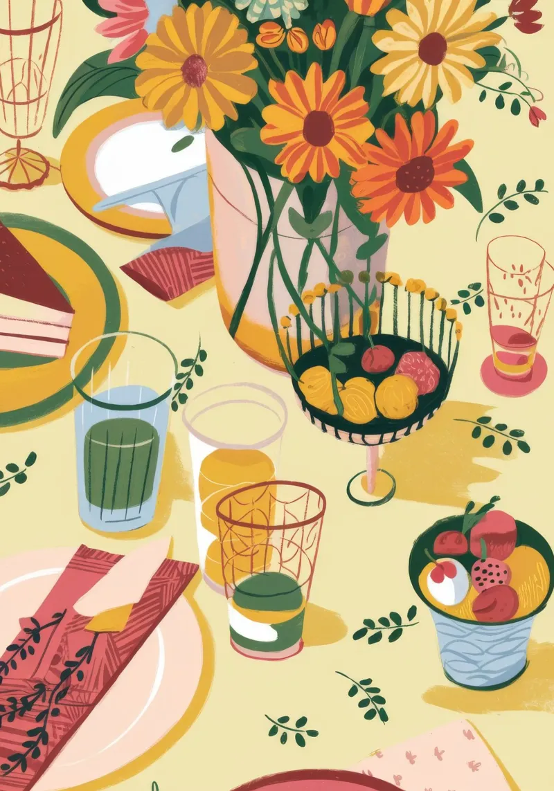 Sunflower Table Setting canvas by Kamera Obskura