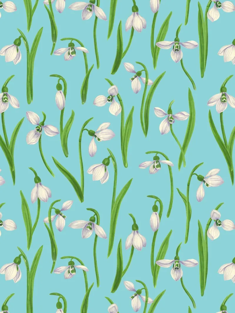 Snowdrops on pool blue aluminio dibond de Painted Nature
