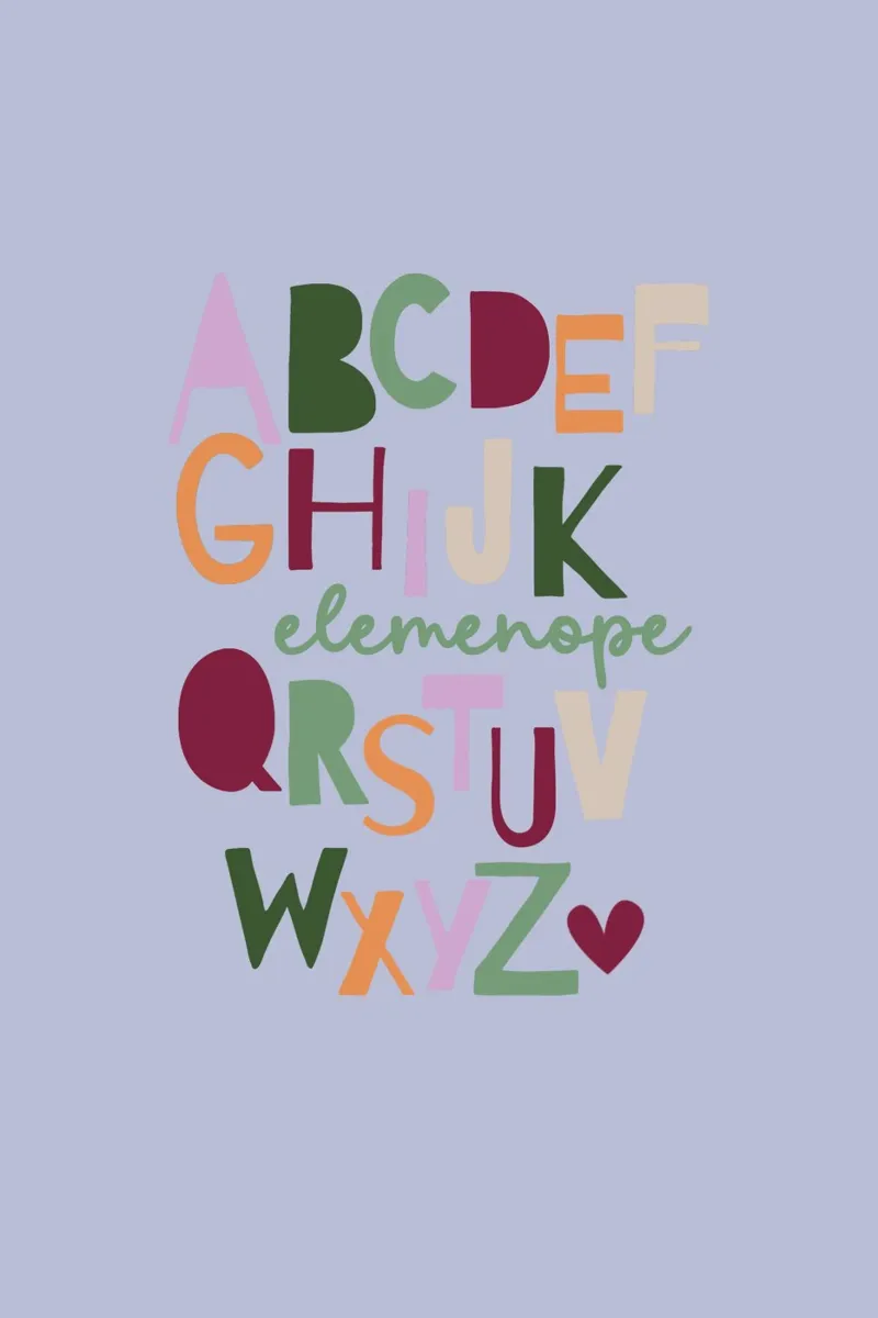 Elemenope - ABC poster con telaio in legno da maramirage
