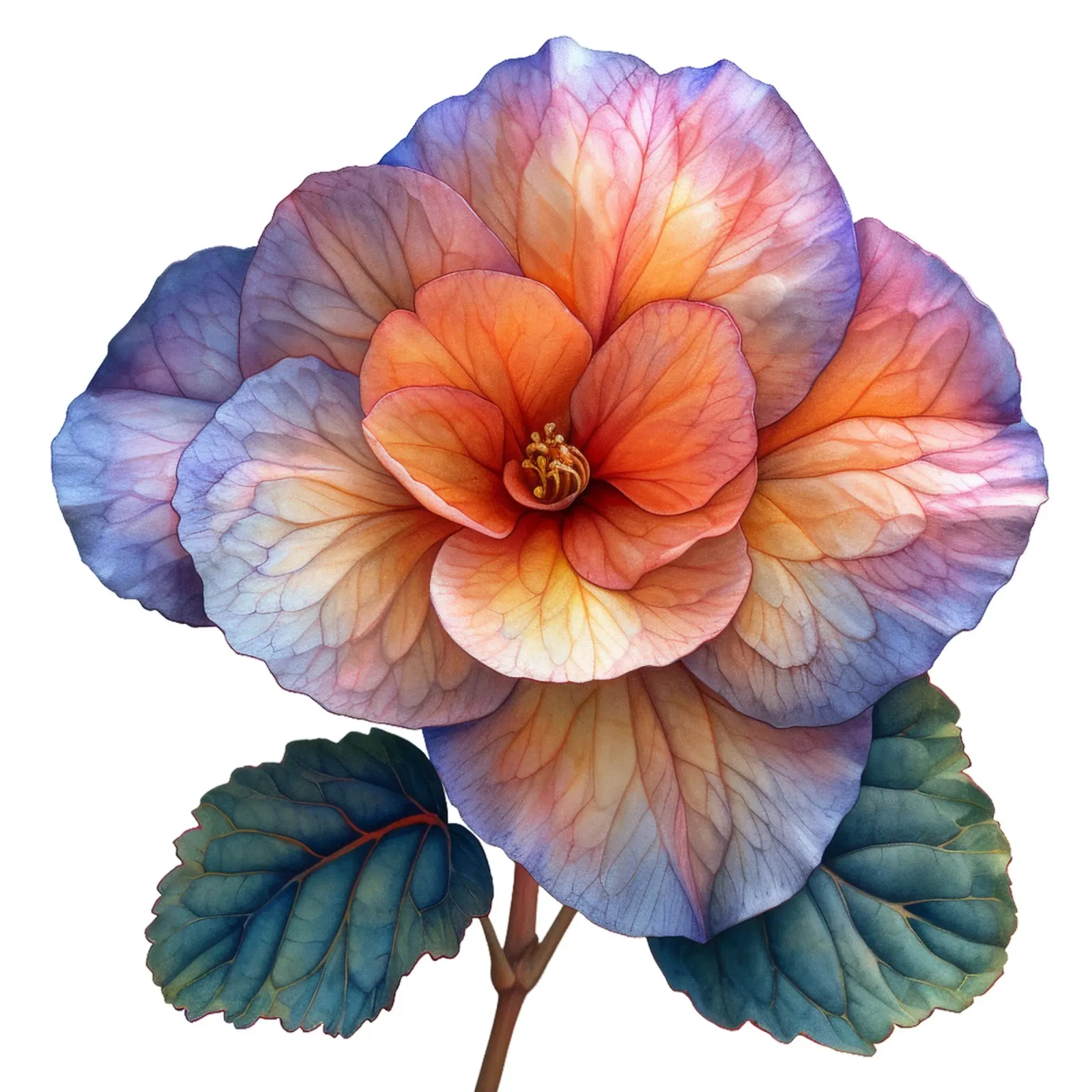 Wax Begonia Flower canvas by Bold Blooms